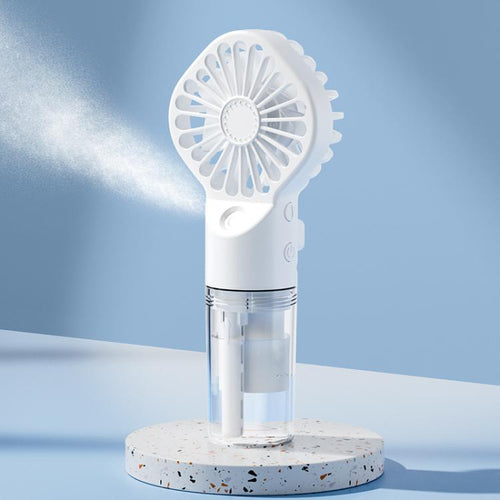Handheld Misting Fan Portable Water Spray Fan Type-C Rechargeable Mini Personal Face Mister Fan(F3 White) | Bowlift