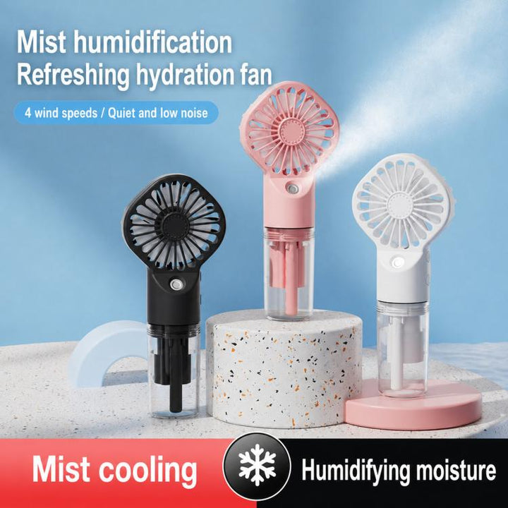 Handheld Misting Fan Portable Water Spray Fan Type-C Rechargeable Mini Personal Face Mister Fan(F3 Pink) | Bowlift