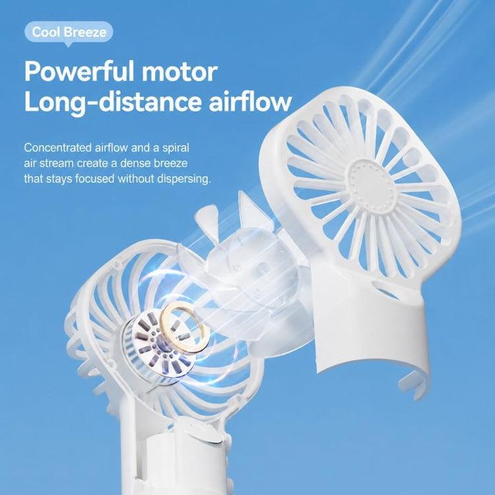 Handheld Misting Fan Portable Water Spray Fan Type-C Rechargeable Mini Personal Face Mister Fan(F3 White) | Bowlift