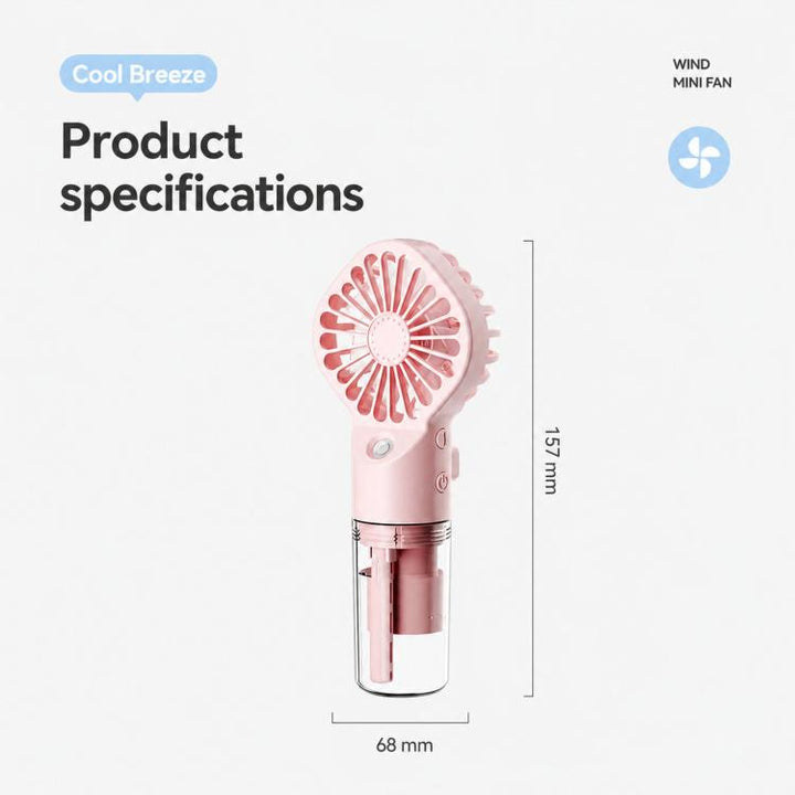 Handheld Misting Fan Portable Water Spray Fan Type-C Rechargeable Mini Personal Face Mister Fan(F3 White) | Bowlift