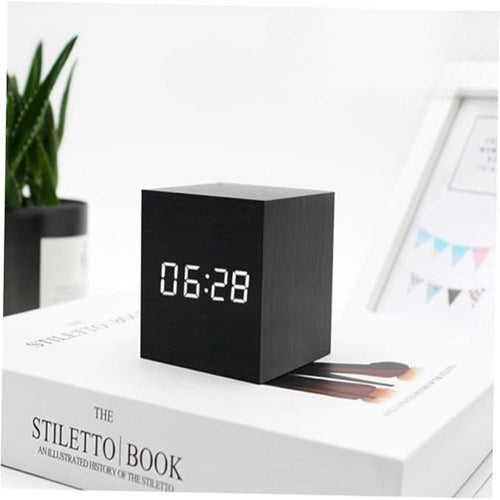 BowLift | LED Digital Alarm Clock – Compact Cube with Time, Date & Temperature Display