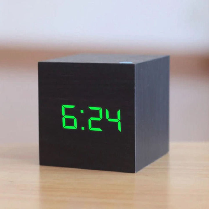 BowLift | LED Digital Alarm Clock – Compact Cube with Time, Date & Temperature Display