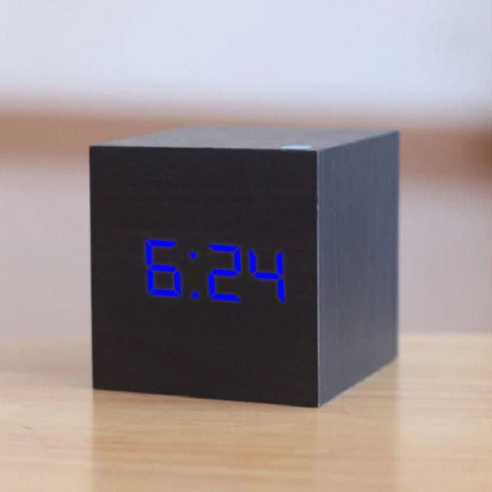 BowLift | LED Digital Alarm Clock – Compact Cube with Time, Date & Temperature Display