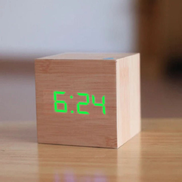 BowLift | LED Digital Alarm Clock – Compact Cube with Time, Date & Temperature Display