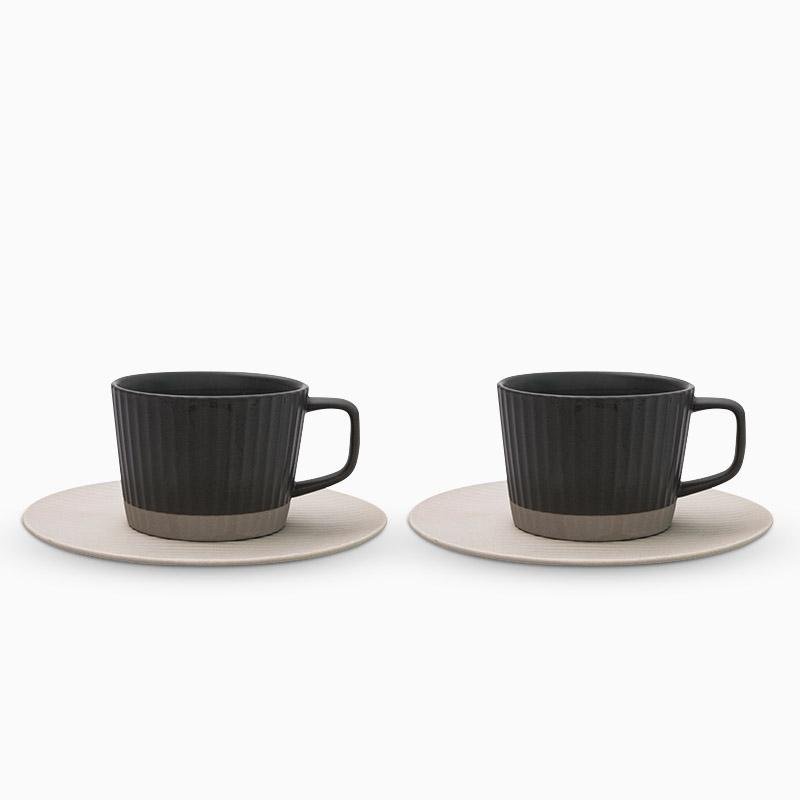 ElegantSips – Stoneware Coffee Mug Set with Spoon Bowlift