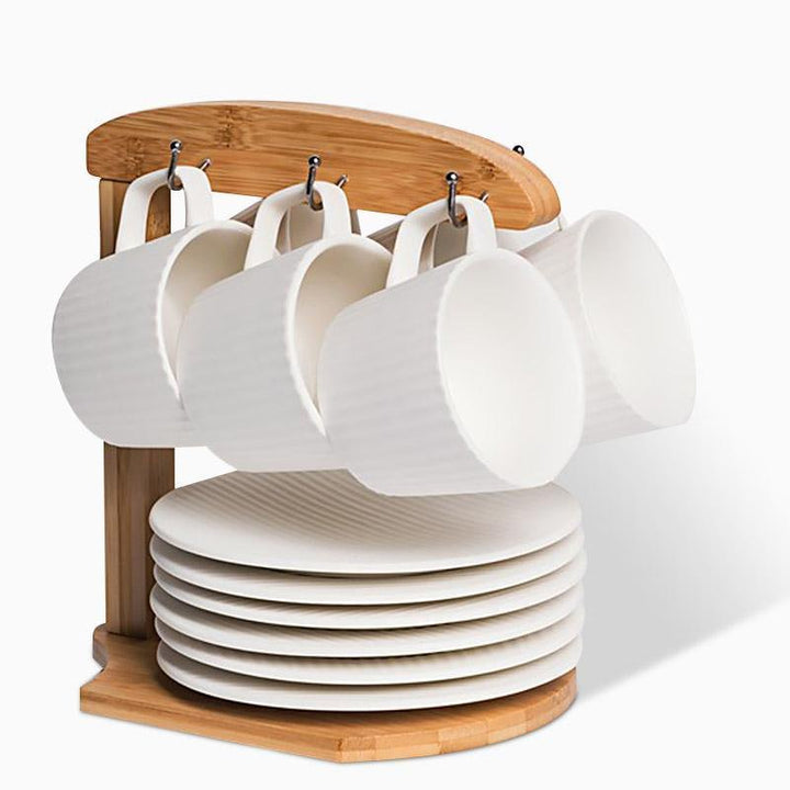 ElegantSips – Stoneware Coffee Mug Set with Spoon Bowlift