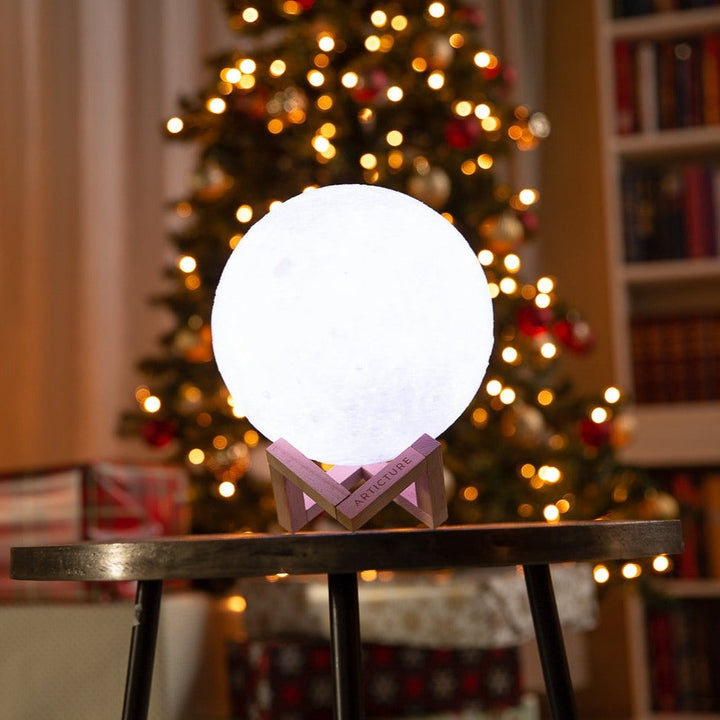 BowLift | Moon Lamp Wooden Base 3D Table Light