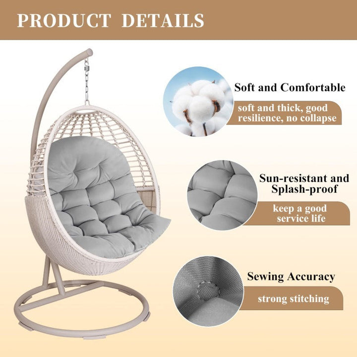 BowLift | Comfort Cushion for Garden and Swing Chair – Dark Grey – 80x120 cm – For Indoor & Outdoor