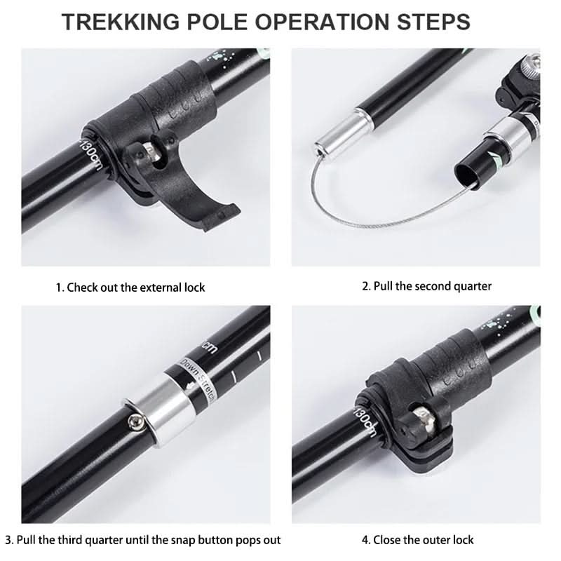 BowLift | Ultralight 5-piece telescopic trekking poles for mountain and hiking tours