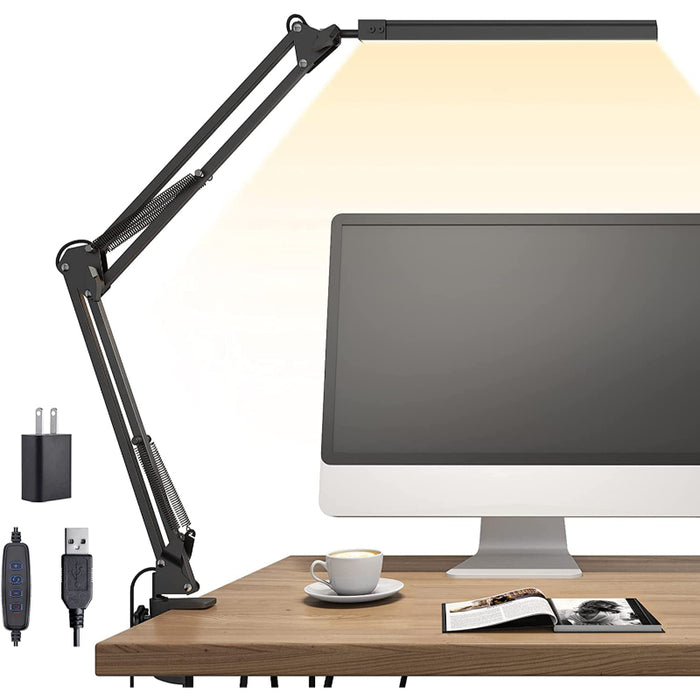 BowLift | LED Desk Lamp - Adjustable Desk Lamp with Clamp and Memory Function