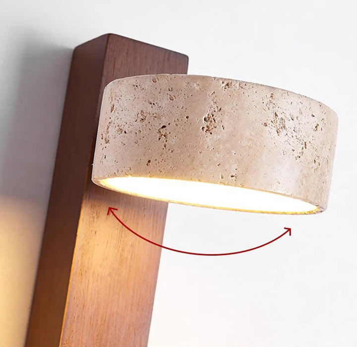 BowLift | Ivory Toned Travertine Wall Lamp