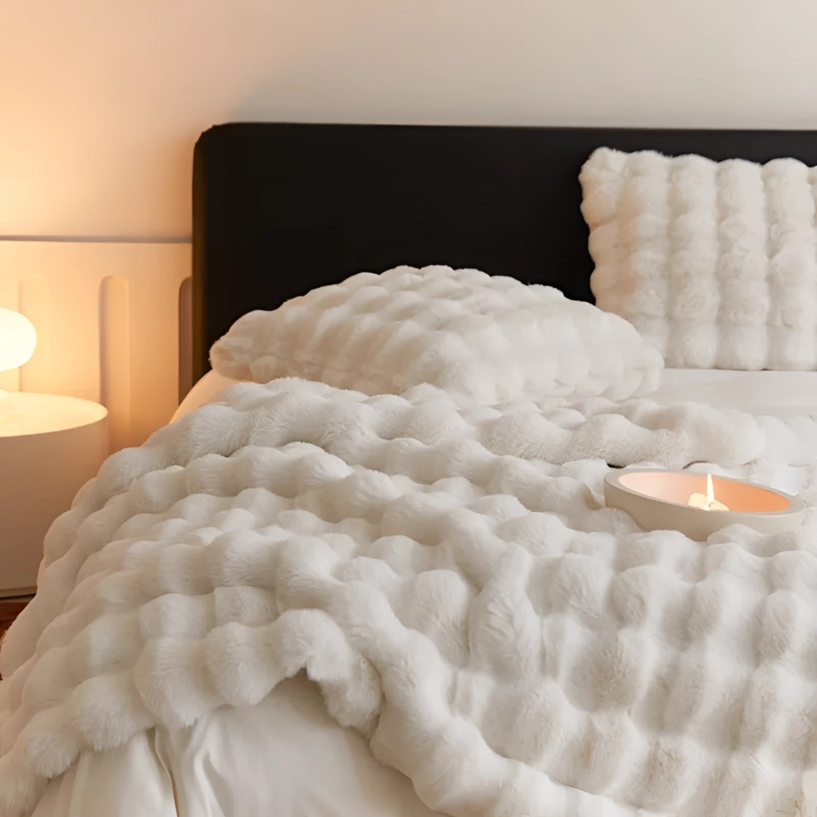 BowLift | Faux Fur Chunky Knit Duvet Cover Throw
