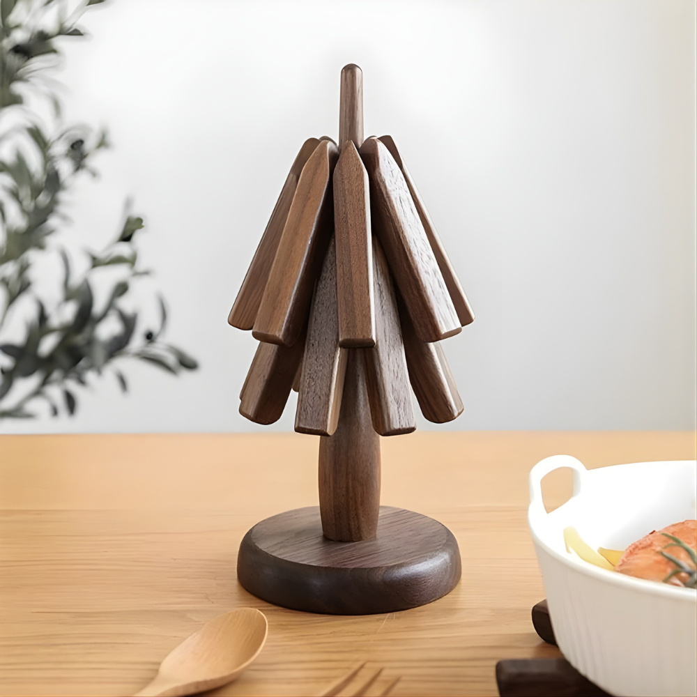 BowLift | Wooden Table Mat Tree Design Coaster