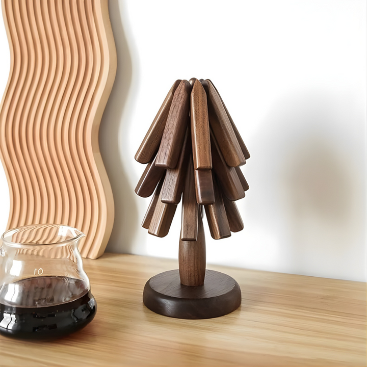 BowLift | Wooden Table Mat Tree Design Coaster