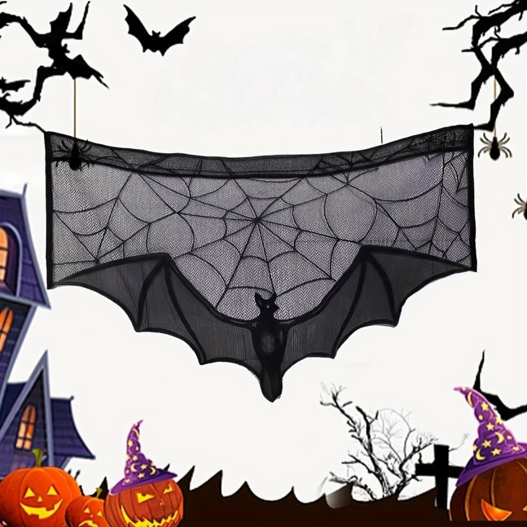 BowLift | Black Lace Table Runner – Halloween Decoration for Spooky Tables