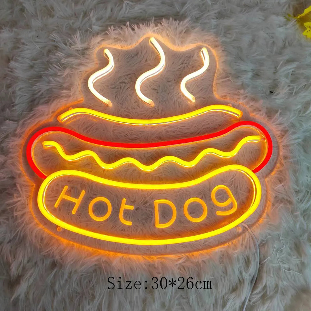 Neon Fast Food Sign – Bright Tacos Design, LED Night Light for Restaurants and Kitchens | Bowlift