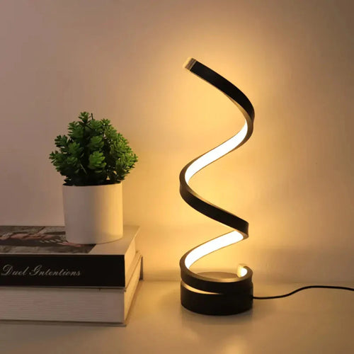 SpiralLight LED Table Lamp With Dimmable Lighting and Touch Control | Bowlift