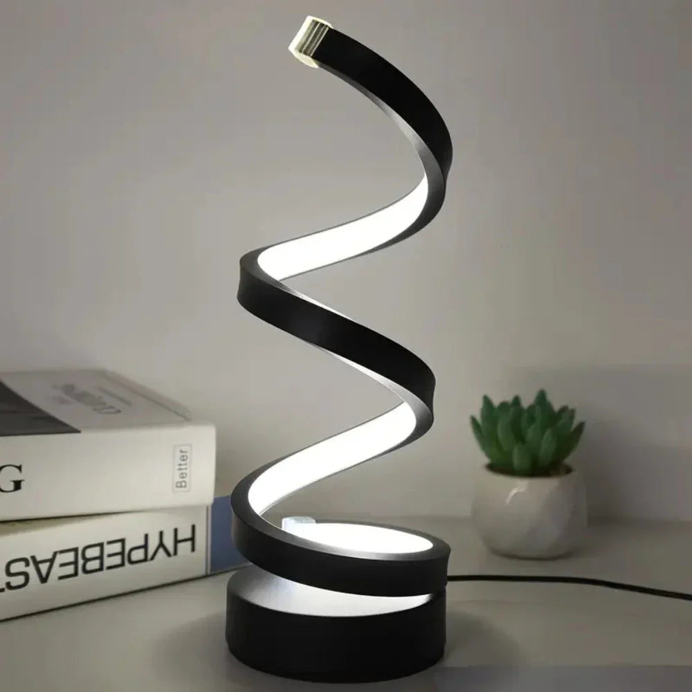SpiralLight LED Table Lamp With Dimmable Lighting and Touch Control | Bowlift