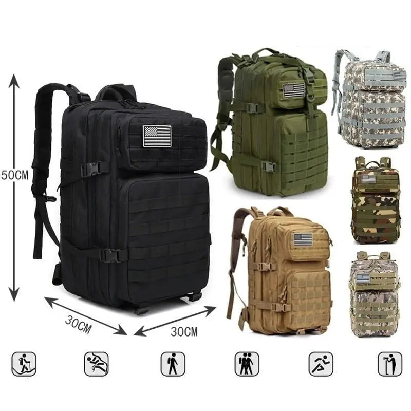 50-Liter-Tactical Backpack for Outdoor and Travel | Bowlift