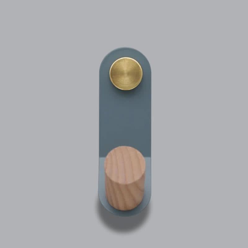 BowLift | Scandinavian Pastel Wall Hook with Oak & Brass