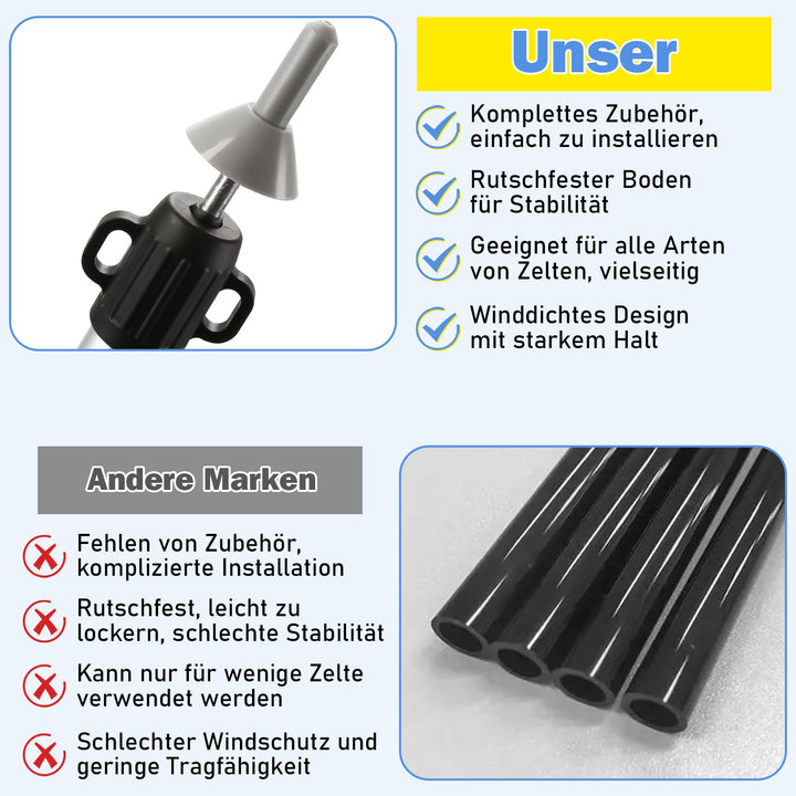 Telescopic pole for tents Adjustable Aluminum | Bowlift