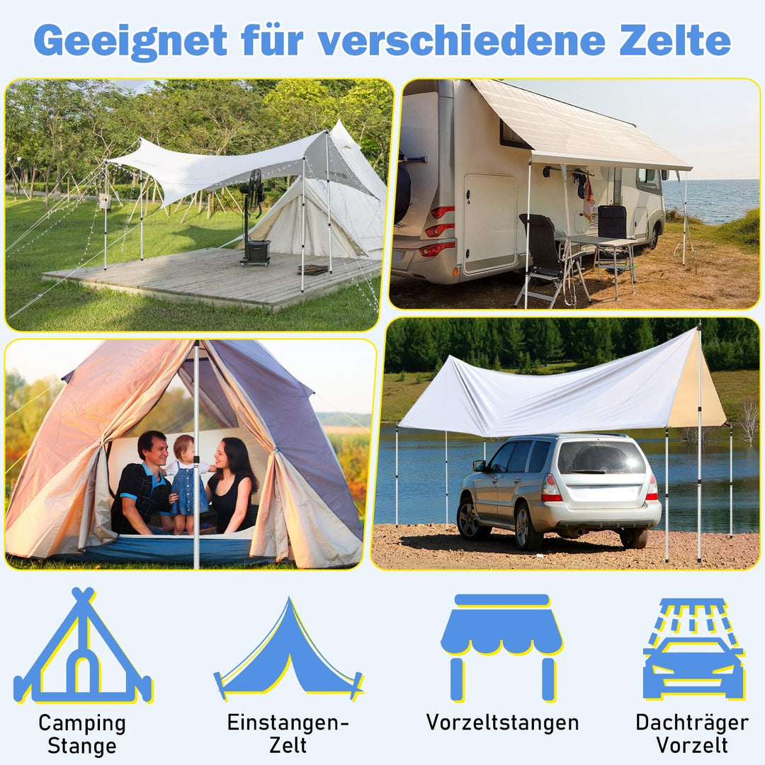Telescopic pole for tents Adjustable Aluminum | Bowlift