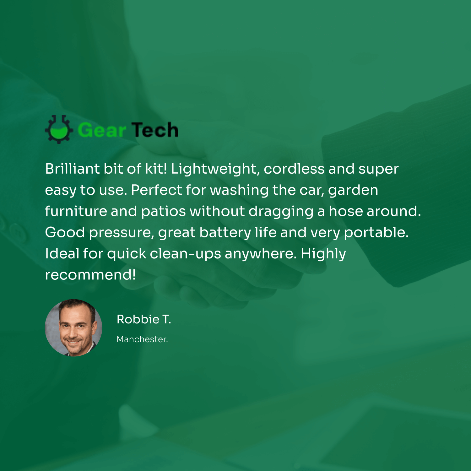 BowLift | Cordless Portable High Pressure Spray Water Gun Set | Ideal for Cleaning Cars, Patios & Garden Furniture