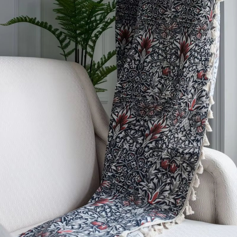 BowLift | Thistle Ebonleaf Floral Tapestry Curtain