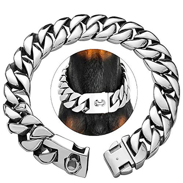 BowLift | Strength Neck Metal Dog Collar – Sturdy Stainless Steel Collar for Large Dogs