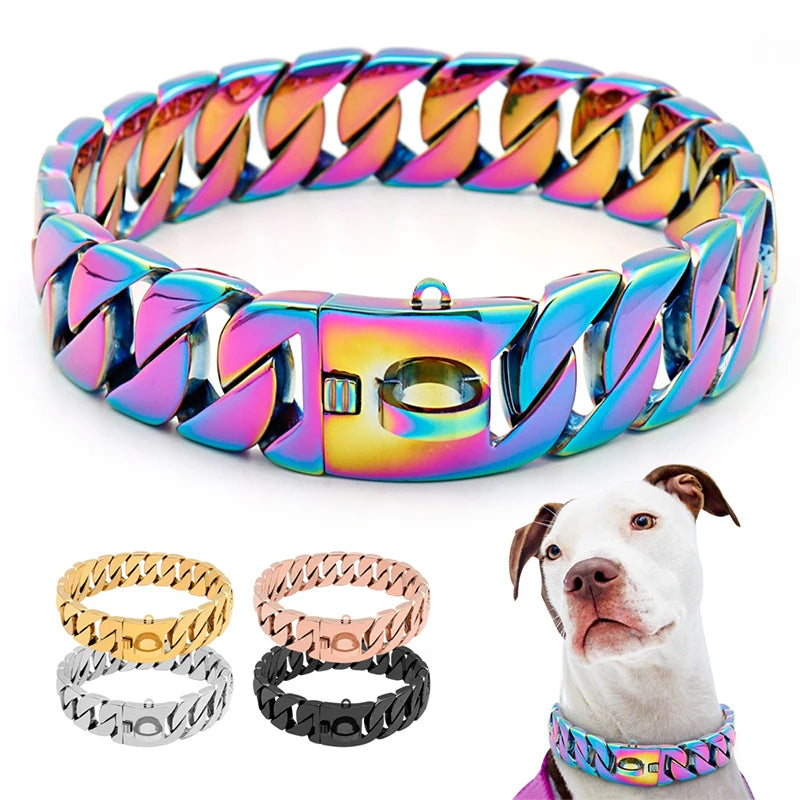 BowLift | KrachtNeck Metal Dog Collar – Sturdy Stainless Steel Collar for Large Dogs