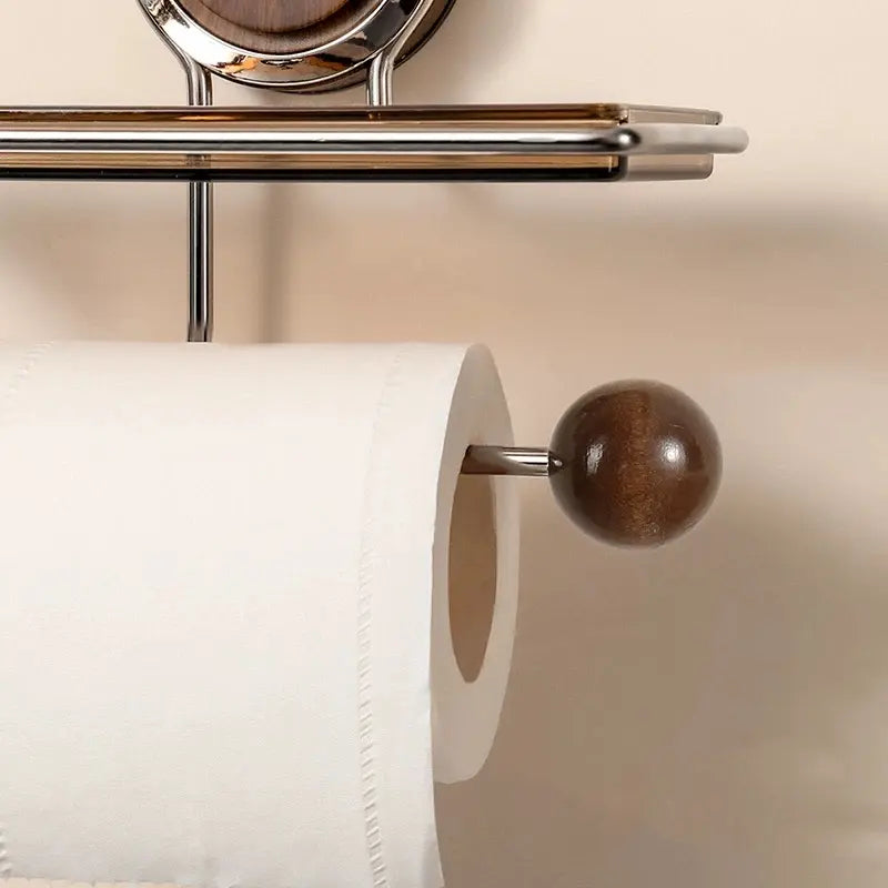 BowLift | Stainless Steel Toilet Paper Holder with Suction Mechanism – No Drilling
