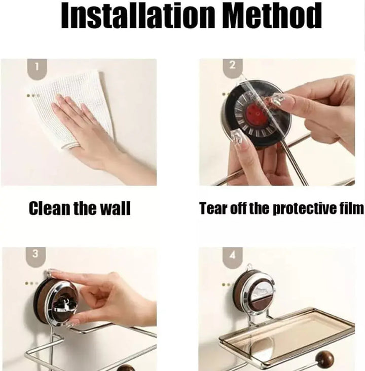 BowLift | Stainless Steel Toilet Paper Holder with Suction Mechanism – No Drilling