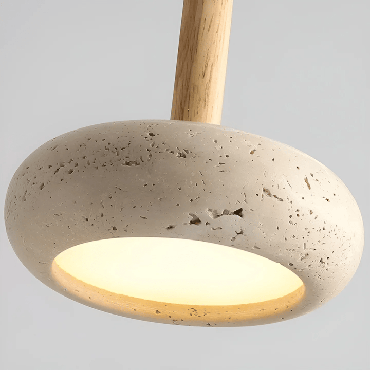 BowLift | LED Retro Ceiling Light made of Stone & Wood