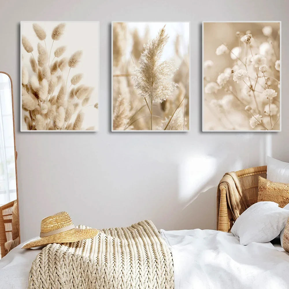 Tranquil Sea Grass Beach Seaside Landscape Wall Art Fine Art Canvas Prints Scandinavian Pictures Of Calm For Inspirational Living Room Decor | Bowlift