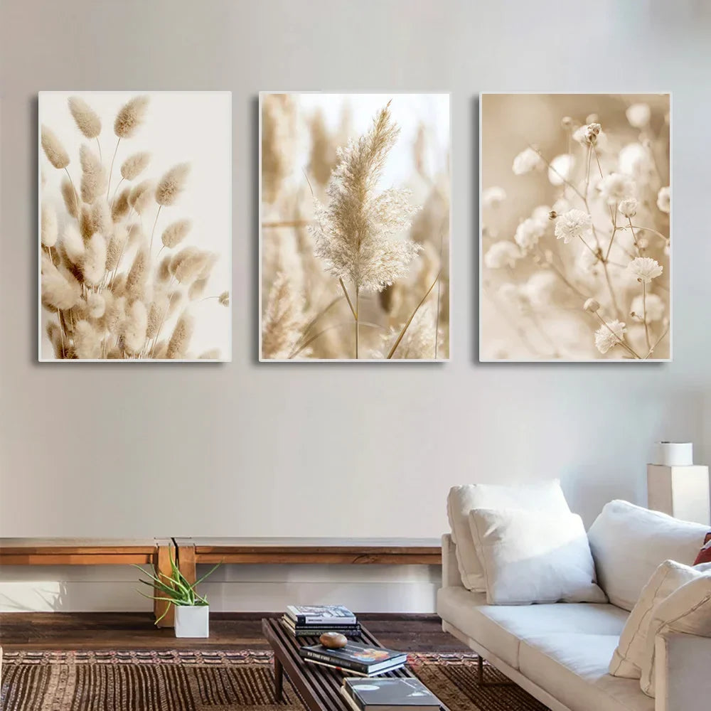 Tranquil Sea Grass Beach Seaside Landscape Wall Art Fine Art Canvas Prints Scandinavian Pictures Of Calm For Inspirational Living Room Decor | Bowlift