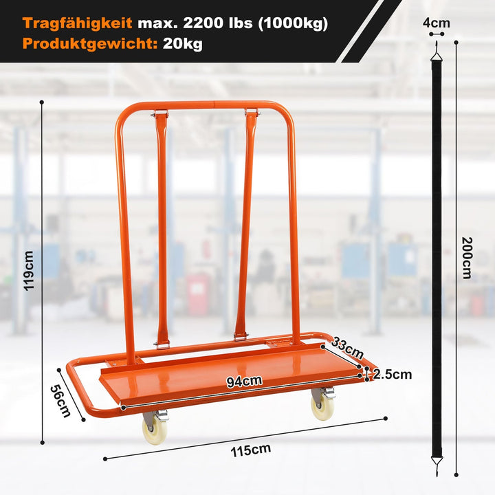 Flatbed cart Transport cart up to 1000kg | Bowlift