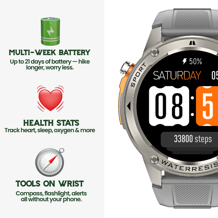 BowLift | Robust Outdoor Smartwatch with GPS and Health Monitoring
