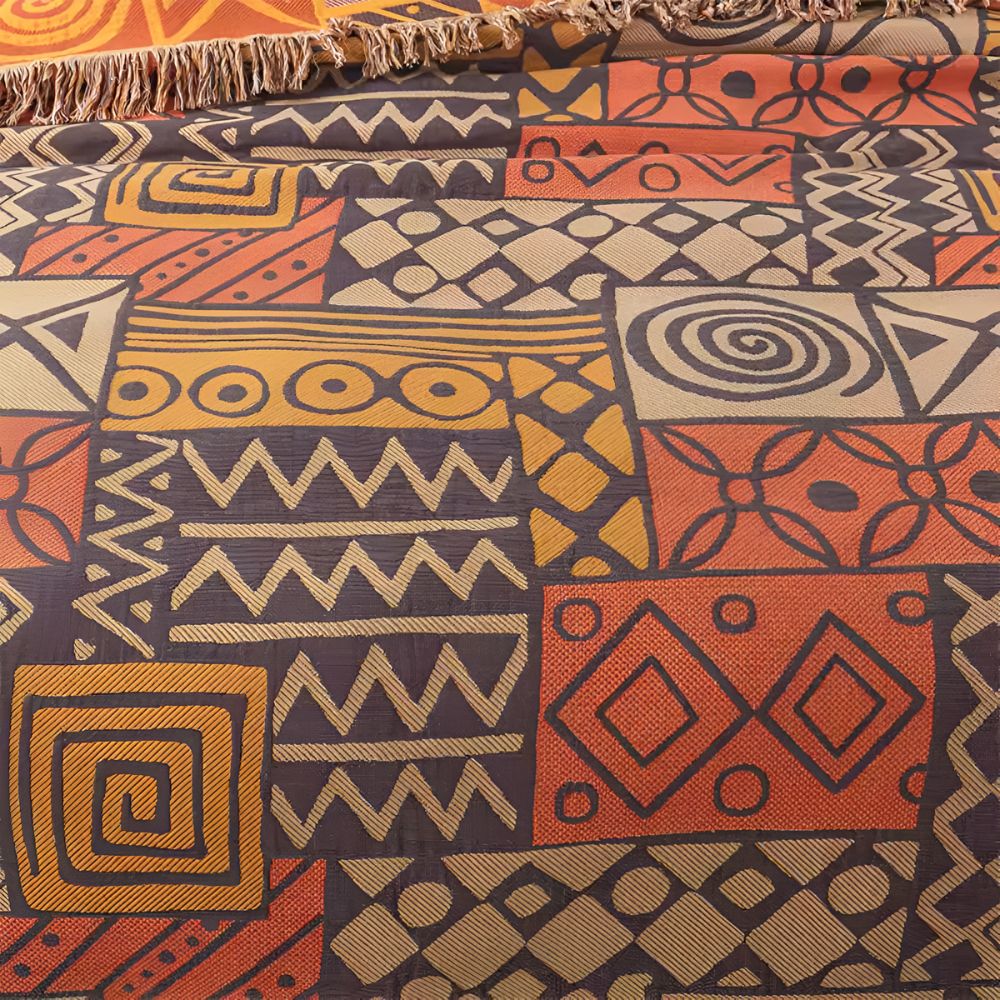 BowLift | Tribal Patchwork Reversible Tassel Cotton Blanket