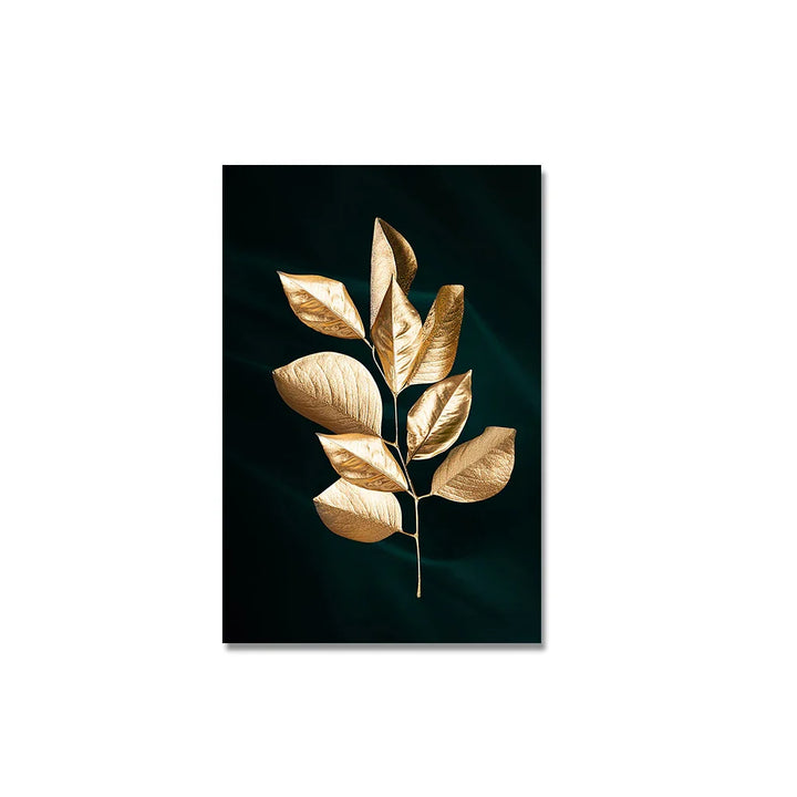 Tropical Botany Exotic Golden Palm Leaves Wall Art Fine Art Canvas Prints Pictures For Living Room Dining Room Nordic Home Decor | Bowlift