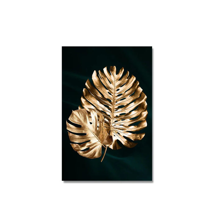Tropical Botany Exotic Golden Palm Leaves Wall Art Fine Art Canvas Prints Pictures For Living Room Dining Room Nordic Home Decor | Bowlift