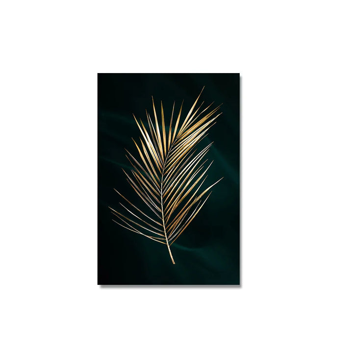 Tropical Botany Exotic Golden Palm Leaves Wall Art Fine Art Canvas Prints Pictures For Living Room Dining Room Nordic Home Decor | Bowlift