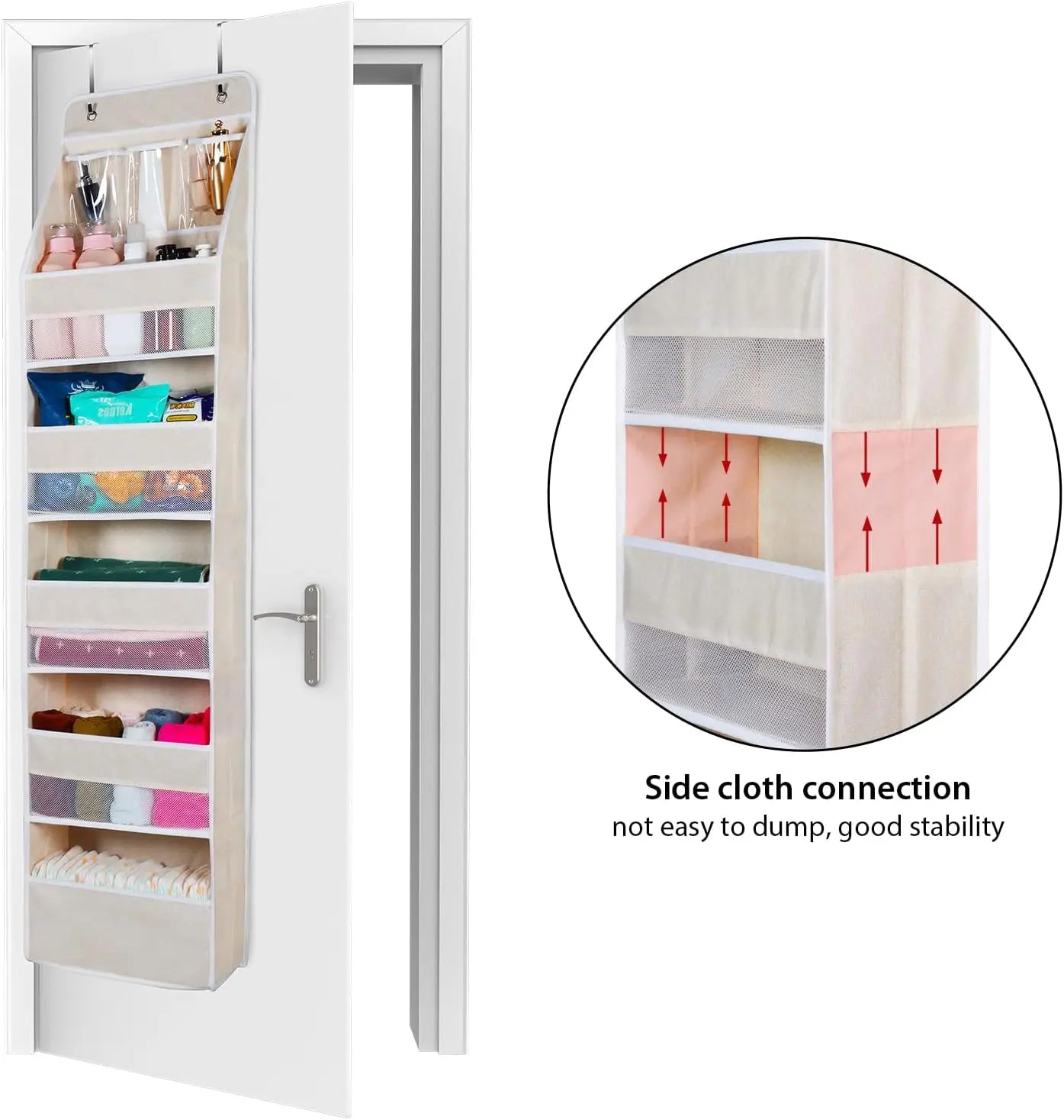BowLift | Door Hanging Organizer with Mesh Compartments – 5-Tier Storage System