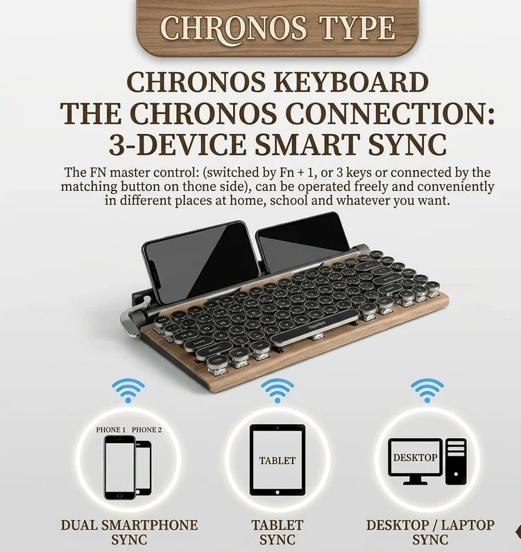 Retro Wireless Keyboard for Focused Work
