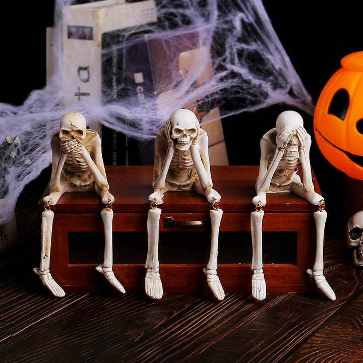 BowLift | HauntTrio Boneyard Halloween Skeleton Ornaments (Set of 3)