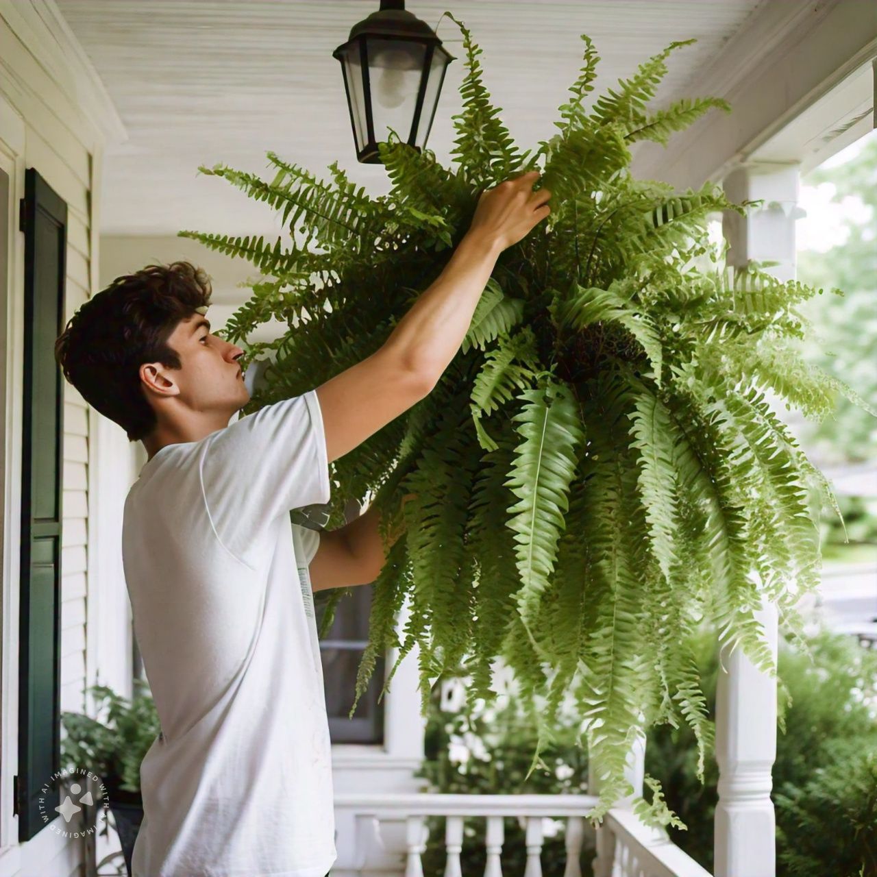 BowLift | EverGreen Boston Fern – Artificial Plant with UV Protection and Weather Resistant Design