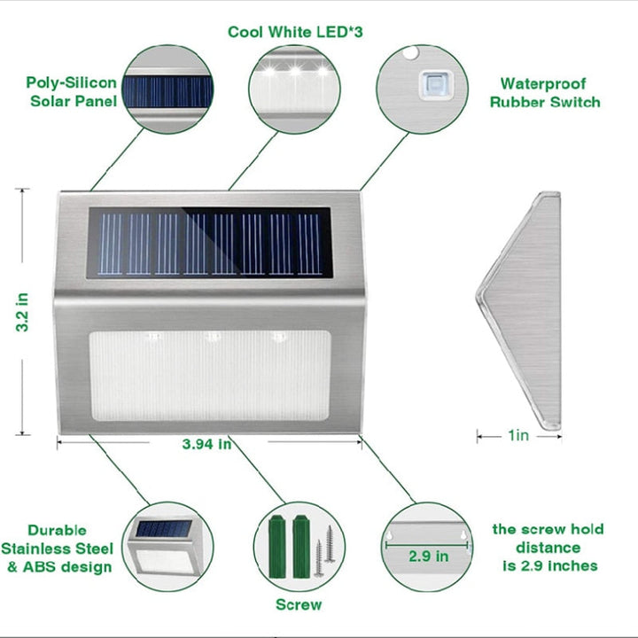BowLift | Solar Powered LED Outdoor Stairs Light