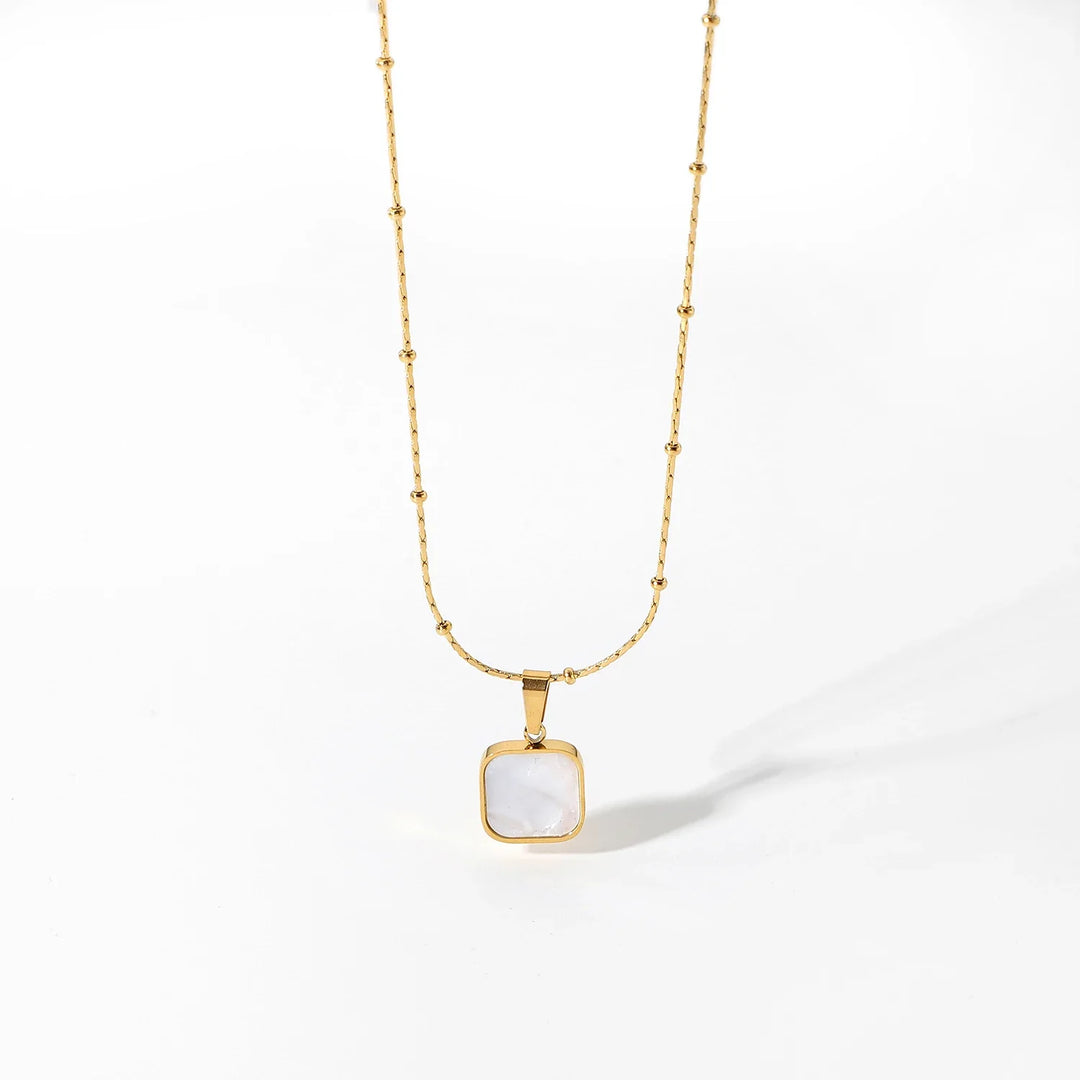 BowLift | Dainty Shell Square Satellite Chain Necklace