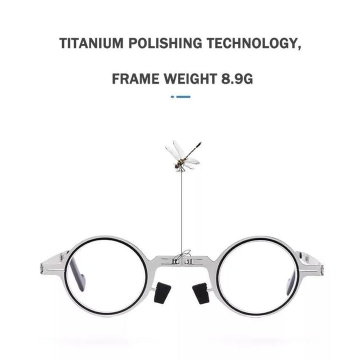 Ultralight screwless foldable reading glasses made of titanium material | Bowlift