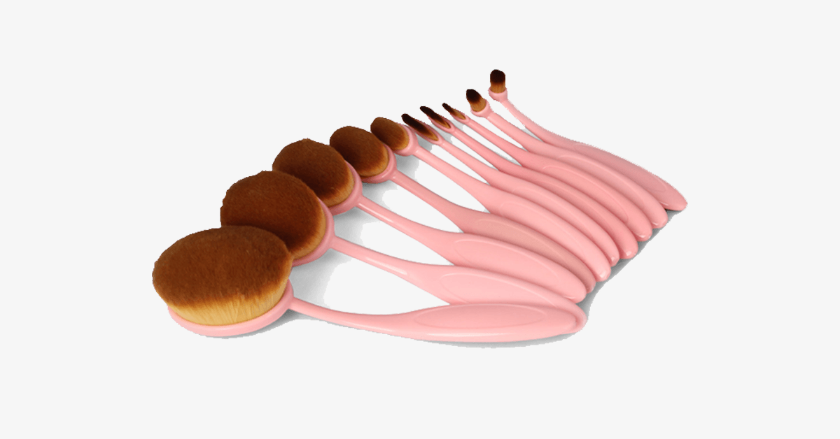BowLift | 10-piece set of oval brushes in soft pink