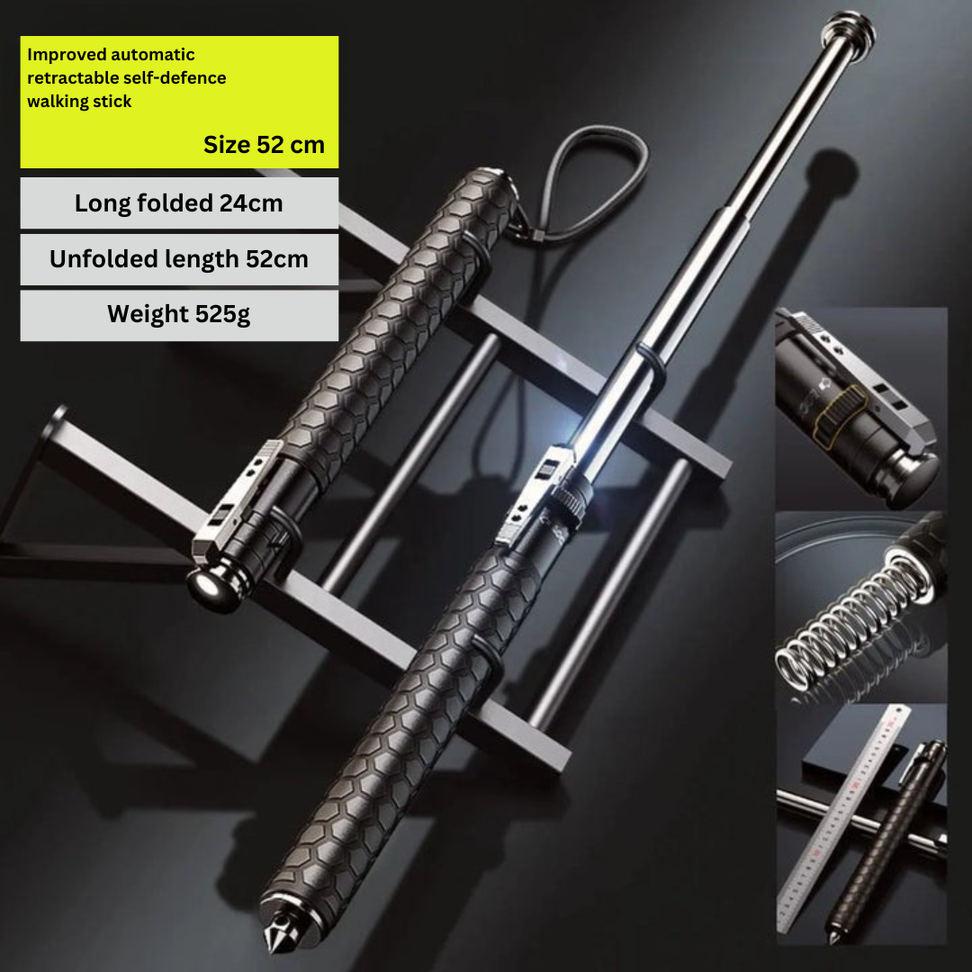 BowLift | Telescopic Self-Defense Walking Stick | One-Click, Durable Safety Aid
